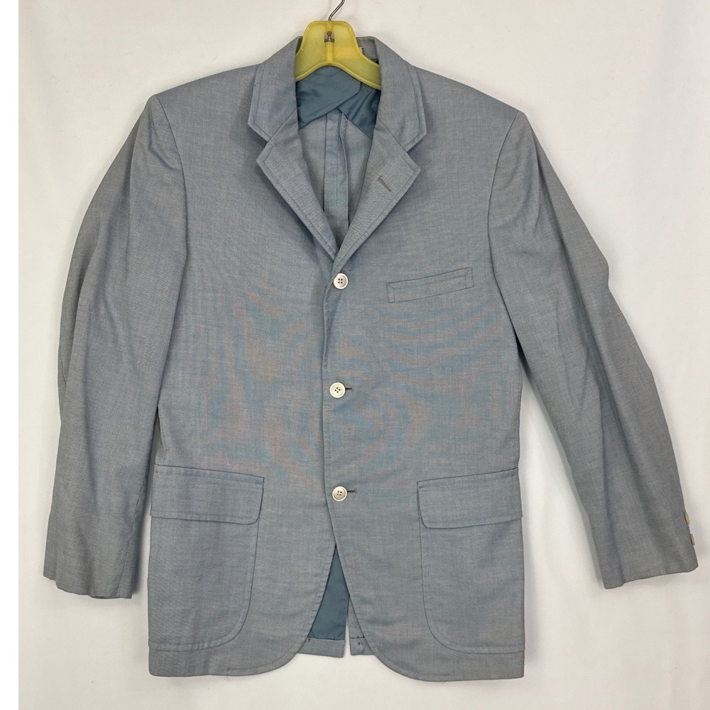 Vintage Brooks Brothers Mens 3 Button Blazer Blue Jacket Distressed Preppy 39S